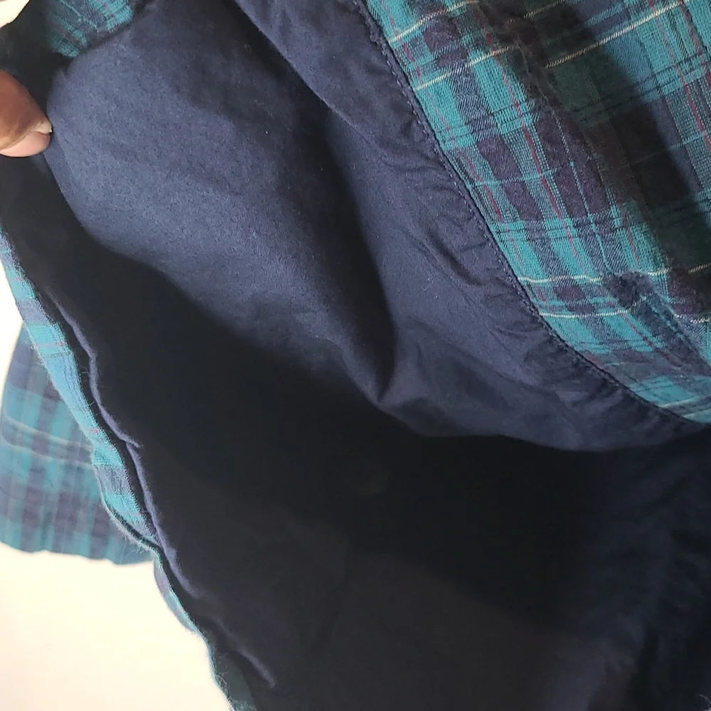 Vintage Eddie Bauer black label plaid blazer jacket small petite blue - Picture 7 of 8